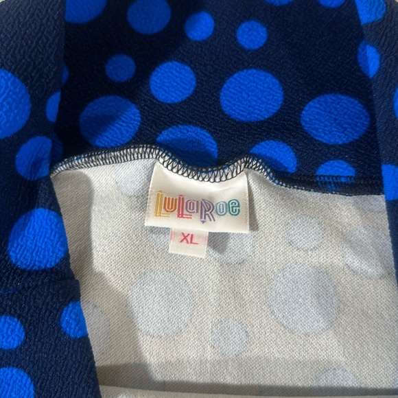 LuLaRoe Women’s Cassie Pencil Skirt/Size: XL /Color: Blue Polkadot Design (NWT) - Picture 3 of 7